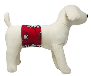 Cuddle Bands Belly Band for Male Dogs - Red Hawaiian Print - Cuddle Bands